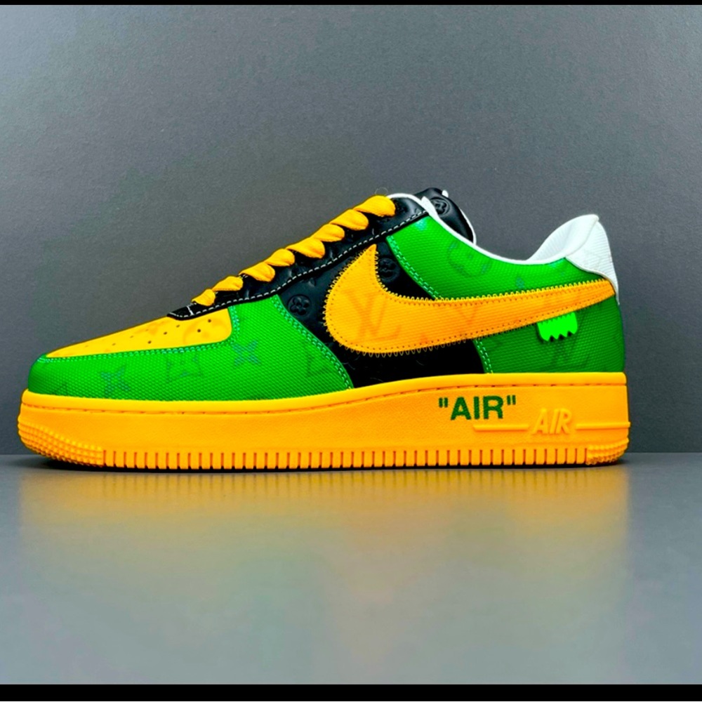 Nike Air Force 1 Louis Vuitton Off-White Green and Yellow